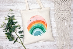 Watercolor Rainbow Illustration, Cartoon Rainbow Sublimation Product Image 2