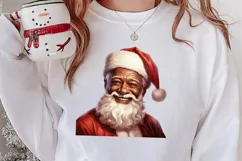 Vintage Black Santa Claus Sublimation Clipart, Santa PNG Product Image 2