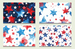 Red &amp; Blue Watercolor Stars Cutting Boards sublimation Desig Product Image 2