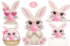 Faux Yarn Easter Bunny PNG, Latch Yarn Happy Easter PNG Product Image 2