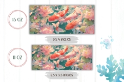 Koi Fish Mug, Floral Mug Design, Butterfly Mug Template Product Image 2