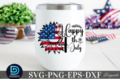 Happy 4th July SVG, 4th July Sunflower SVG Product Image 3