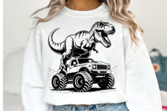 Dinosaur &amp; Truck Svg Design | Svg Cut Files | Shirt Svg Product Image 2