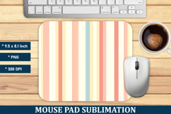 Pastel Stripes Mouse Pad | Mouse Pad Sublimation Product Image 1