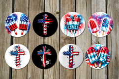 Patriotic USA flag | 8 American Round earring designs Product Image 2