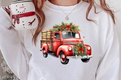 Christmas Cars Watercolor clipart, Christmas Cars Clipart Product Image 2