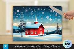 Scandinavian Holiday Symbols Modern Cutting Board PNG Design Product Image 1