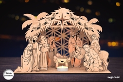 Nativity Scene Candle Holder Laser Cut | Candle Stand | SVG Product Image 2