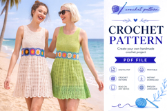 Floral Granny Square Crochet Dress Pattern PDF Product Image 3