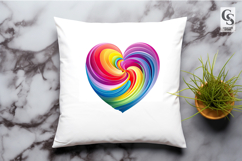 Colorful Abstract Rainbow Heart Clipart Sublimation PNG Product Image 3