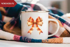 Boho Christmas Bow Illustration, Cute Christmas PNG Product Image 2
