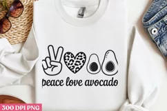Peace Love Avocado PNG, Avocado Sublimation PNG Product Image 1