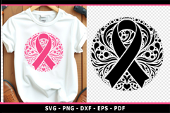 Black and pink breast cancer ribbon svg file Product Image 2