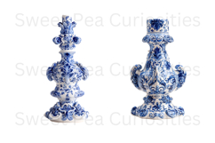 Blue Toile, Ephemera, PNG, Clipart, Junk Journal, flowers Product Image 2