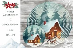 Christmas Village Wind Spinner, Winter Wind Spinner PNG Product Image 1