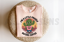 Funny Cactus Graphic Wearing T- Shirt Saying Prickly Before Product Image 2