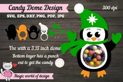 Penguin in the green hat Candy Dome svg, 3d svg cut file, Product Image 1
