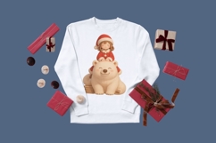 Watercolor Christmas Bear PNG Bundle Cute Teddy Bear Winter Product Image 2