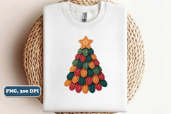 Crochet Yarn Christmas Tree PNG, Christmas tree PNG Product Image 1