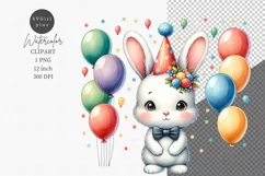 Party animals, Bunny clipart, Birthday clipart Product Image 1