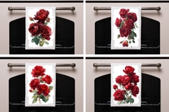 Floral Towel Designs, Watercolor Roses Towel Sublimation Product Image 2