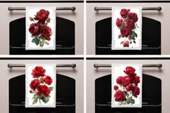Floral Towel Designs, Watercolor Roses Towel Sublimation Product Image 2