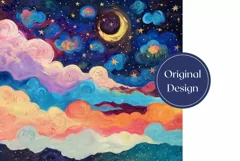Colorful Sky Tumbler Wrap Design, Celestial Tumbler Template Product Image 2