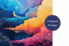 Colorful Sky Tumbler Wrap, Celestial Tumbler Sublimation Product Image 2