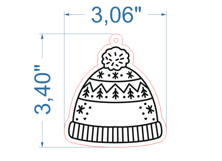 Hat Christmas Ornament SVG laser cut files for Glowforge Product Image 2