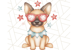 Patriotic Dogs Clipart, Cute 4th of July Puppies PNG Product Image 3