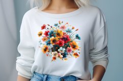 Colorful Wildflowers Sublimation Clipart Product Image 1