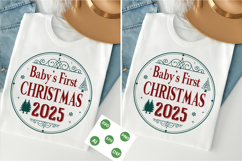 Baby&#039;s First Christmas 2025 Round Sign SVG | Christmas SVG Product Image 2