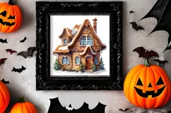 Watercolor Gingerbread House Clipart, watercolor Clipart Product Image 2