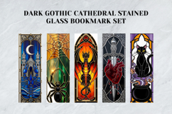 Dark Gothic Cathedral Stained Glass Bookmark Set Product Image 2