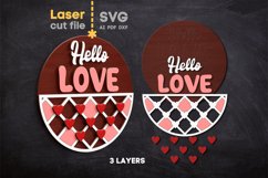 Hello love SVG laser cut files for Glowforge Product Image 2