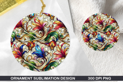 Flower Stained Glass Ornament PNG, Digital Download File Product Image 1