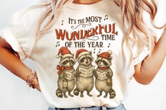 Christmas Raccoon Carolers Sublimation, Christmas Png Product Image 4