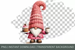 Gnome characters, Valentine Clipart, Pink Gnomes Png Product Image 2