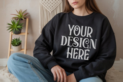 Black Gildan 18000 Sweatshirt Model Mockups, Sweatshirts Product Image 1