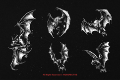 10 Bundle Dark Art Flying Bat Spooky Horror Wings Vampire Product Image 3
