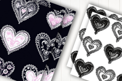 Romantic Heart Lace Digital Paper Product Image 2