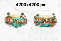 California State PNG, Vintage Coastal Sunset Sublimation Product Image 3