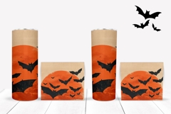 Halloween Bats Tumbler Wrap, Cartoon Bats Sublimation Product Image 2
