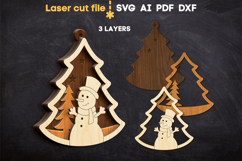 Snowman Christmas Tree Toy SVG laser cut file for Glowforge Product Image 2