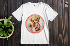 Vintage Teddy Frame Clipart Sublimation PNG Product Image 3