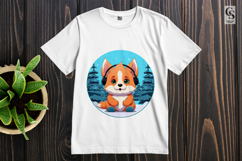 Winter Cute Fox In Hat Clipart Sublimation PNG Product Image 2