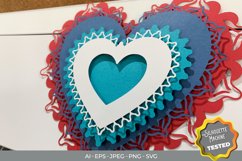 3D Intricate Heart Layered Papercut Template Product Image 3