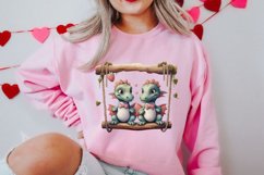 Valentine Animal On Swings Clipart, Valentine Animal Clipart Product Image 2