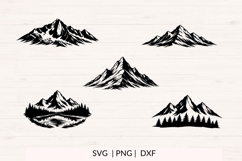 Mountain SVG Bundle - 10 Hand Drawn Mountain Designs Product Image 2
