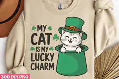 My Cat Is My Lucky PNG, St Patricks Day Cat Sub Product Image 2